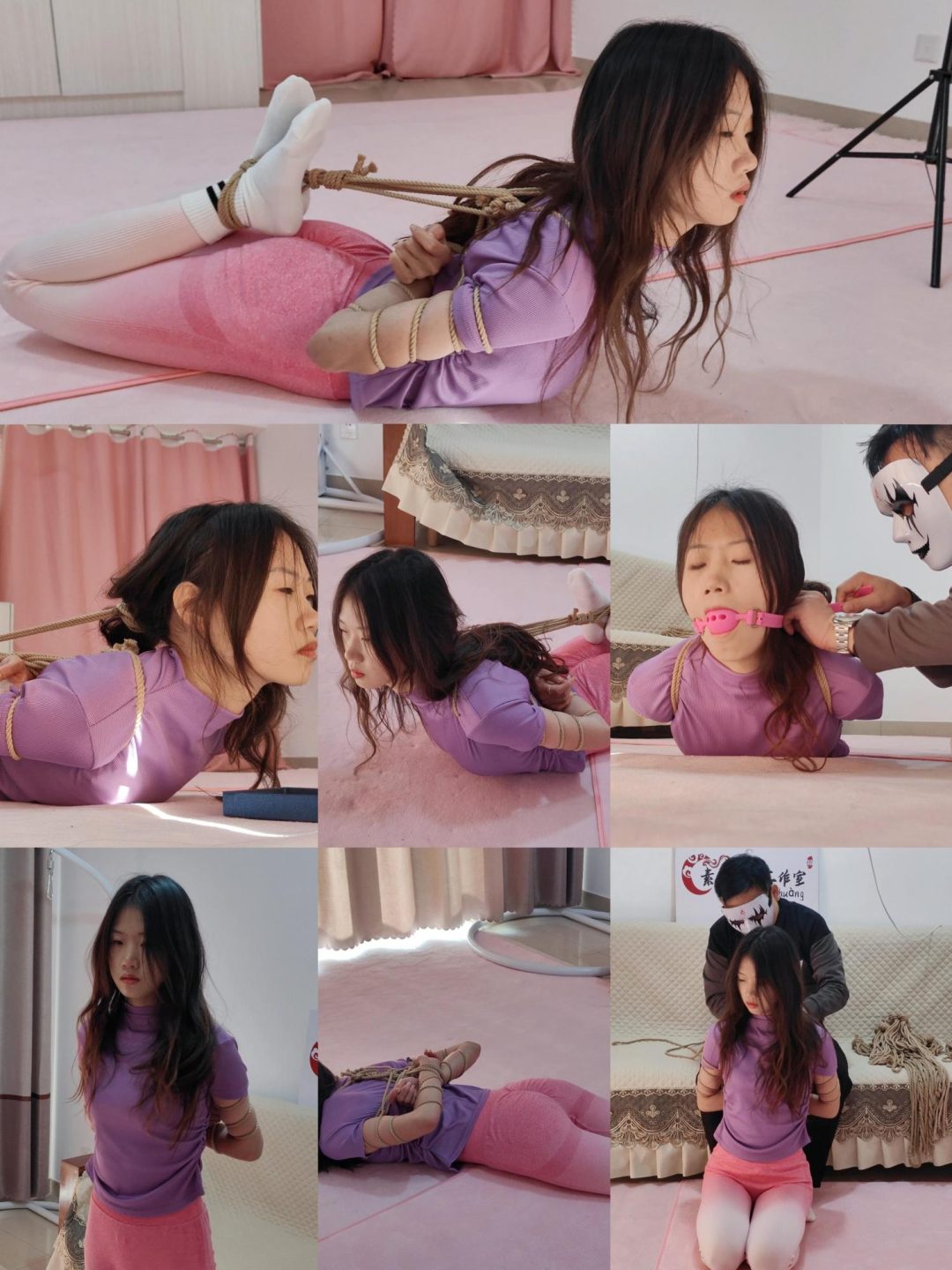 漂亮美女瑜伽服白袜体验五花大绑极限驷马 小姐姐说疼得受不了感觉胳膊骨头断了-4