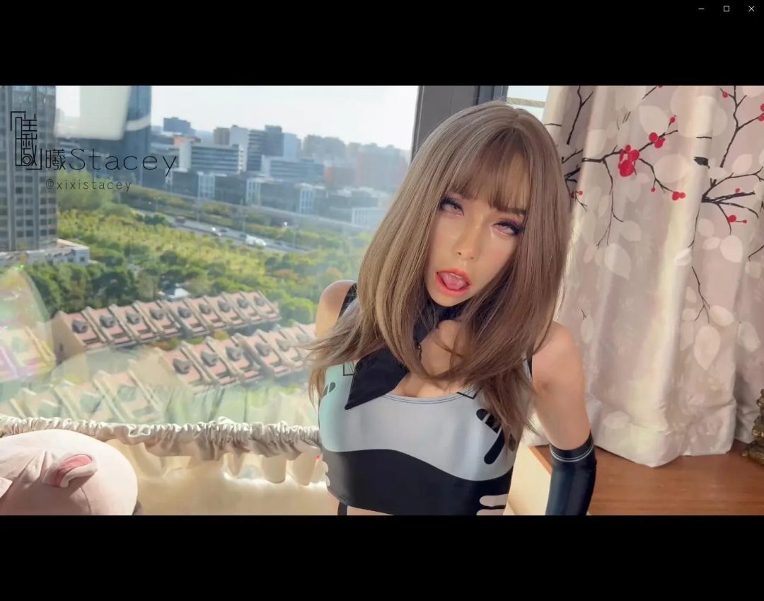 曦曦Stacey之欲桃面具Femalemask无法拒绝的性感 超薄黑丝美腿短裙光泽长手套女搜查官-3