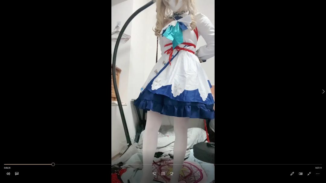 白丝芭芭拉单手套自缚开腿器强制开腿罚站-4