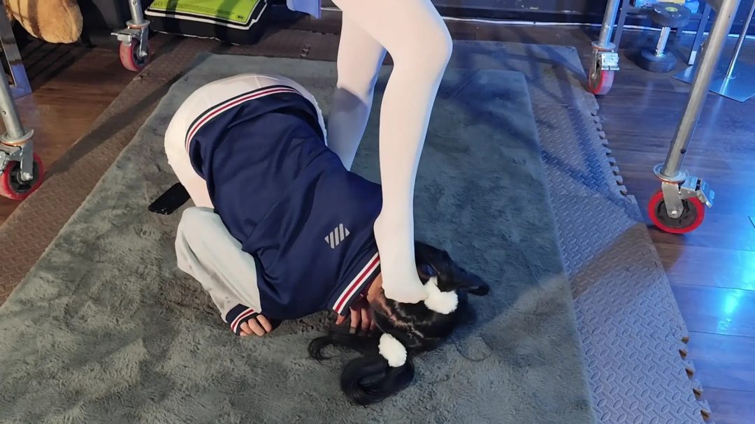 兔兔小钰双人校服 女调女 双人剧情 女m反攻 胶带-3