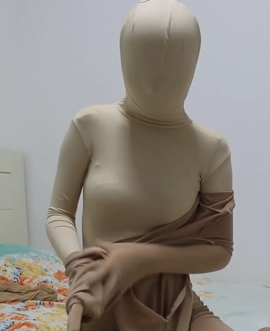 多层zentai 四层。两层天鹅绒 一层莫代尔 一层莱卡面料 再加一层丝袜睡袋-3
