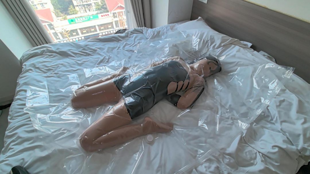 室内zentai 聊聊天 拍拍照 浅浅玩玩真空袋-10