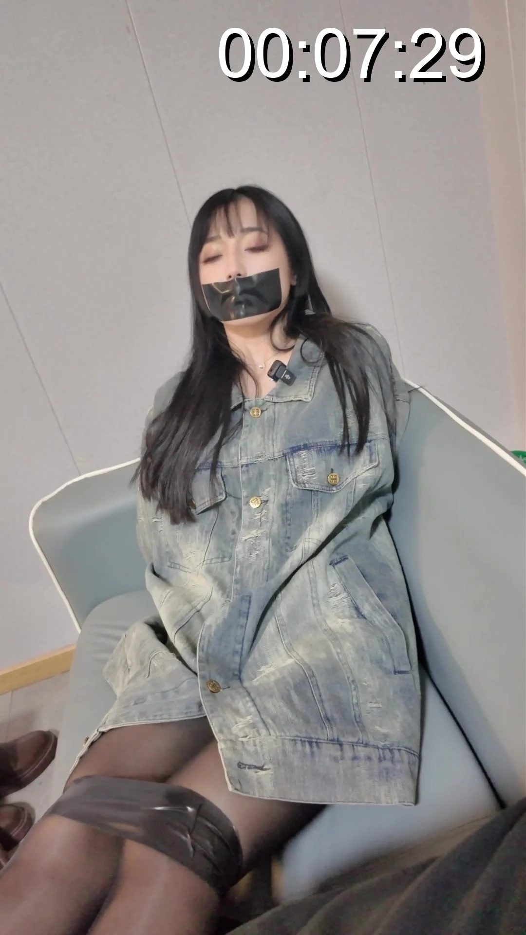 黑丝妹妹 tj 黑丝 胶带 封嘴 玉足-3