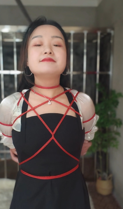 燕子超美旗袍五角星、黑色连衣裙、捆绑体验-2