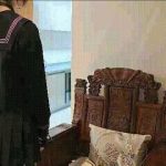 深夜阳台放置玩弄 日式反绑学生（水手服）跪缚固定M腿捆绑玩弄挣扎打裆日式后缚
