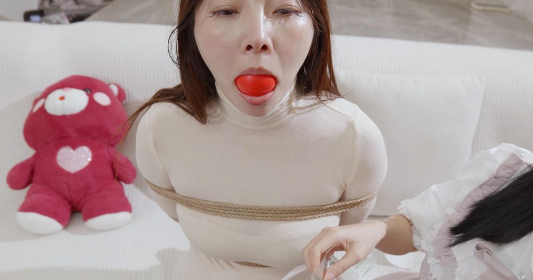 【红鲤鱼】女女海绵球堵嘴泡沫胶带封嘴-3