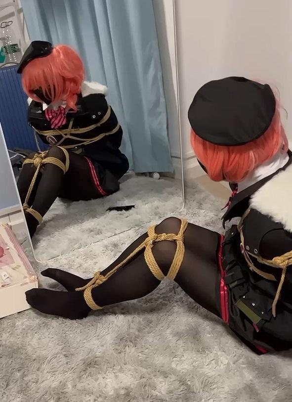 [cosplay]少女前线-MP7 JK 伪娘日式驷马 直臂驷马 捆绑挠痒-2