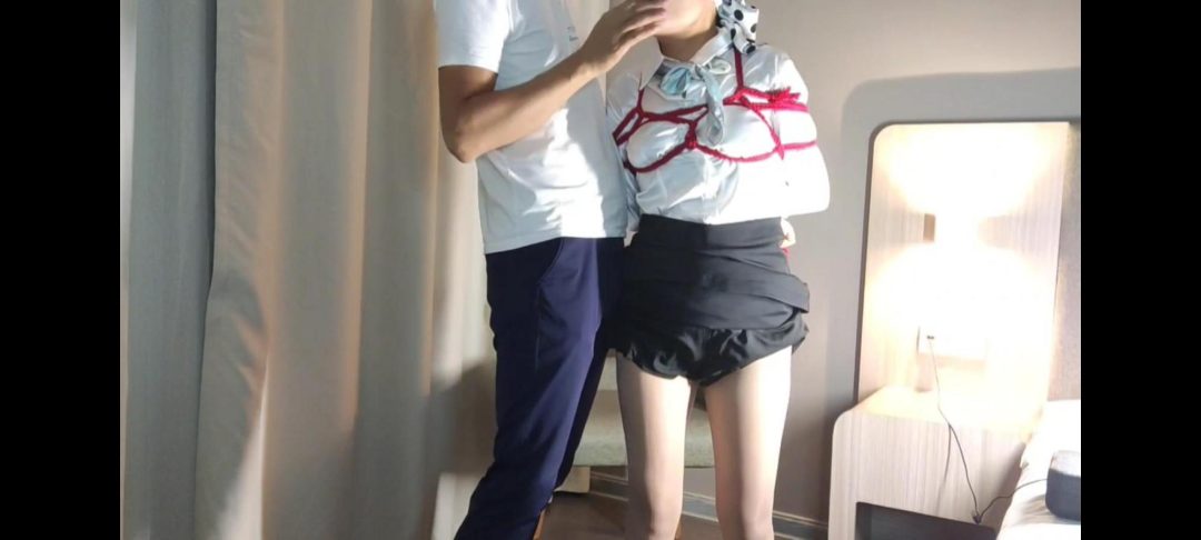红绳制服捆绑堵嘴蒙眼-3