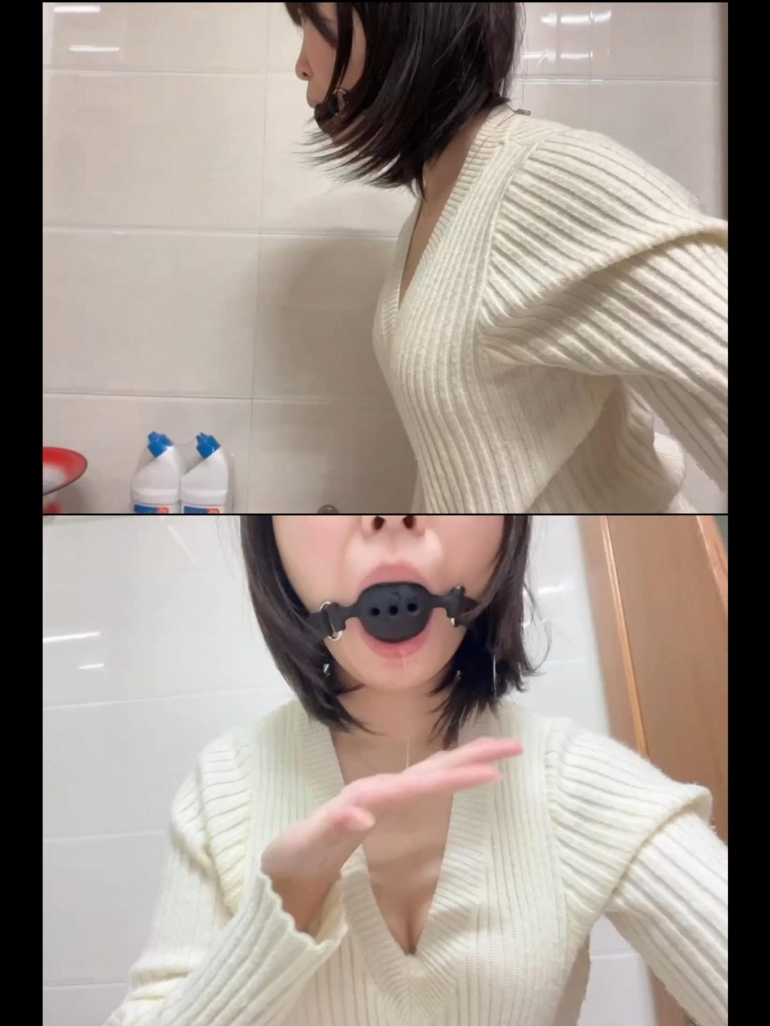 模特曦曦口球初体验！口球爱好者福利！！！口水收集，完美身材-3