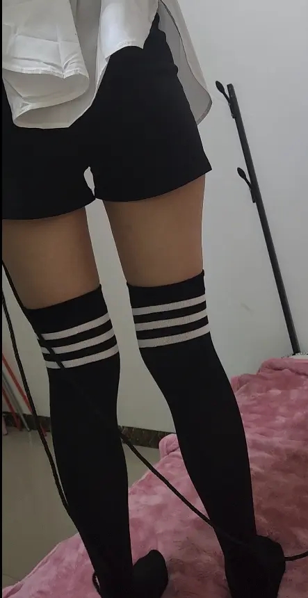 小染白色衬衫+过膝袜+日式捆绑+牵引走路-7