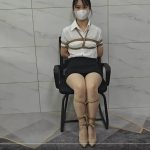 新模特试镜 后手缚tk，绑椅子上tk