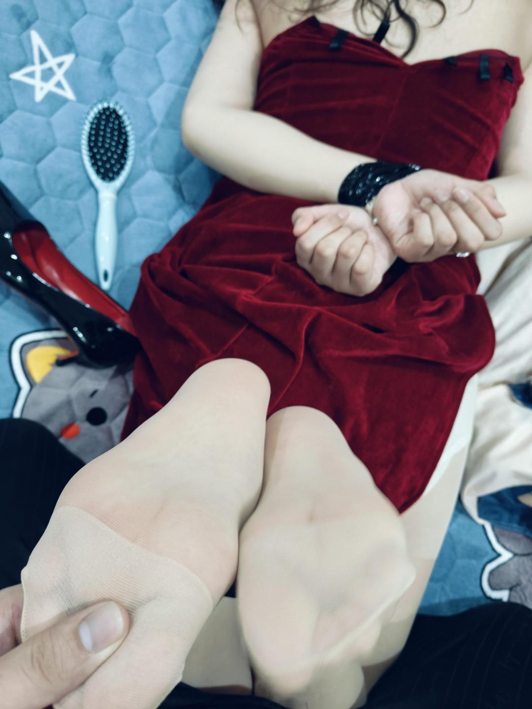 艾达王旗袍丝袜玩脚-4