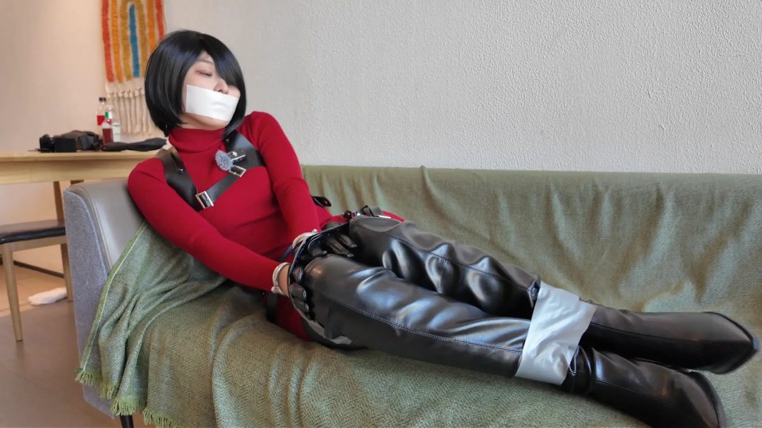 【Chrisgag cosplay系列】Ada 艾达王再次陷入困境！口球却自缚被入室捆绑龟甲缚过膝靴捆绑胶带封嘴-3