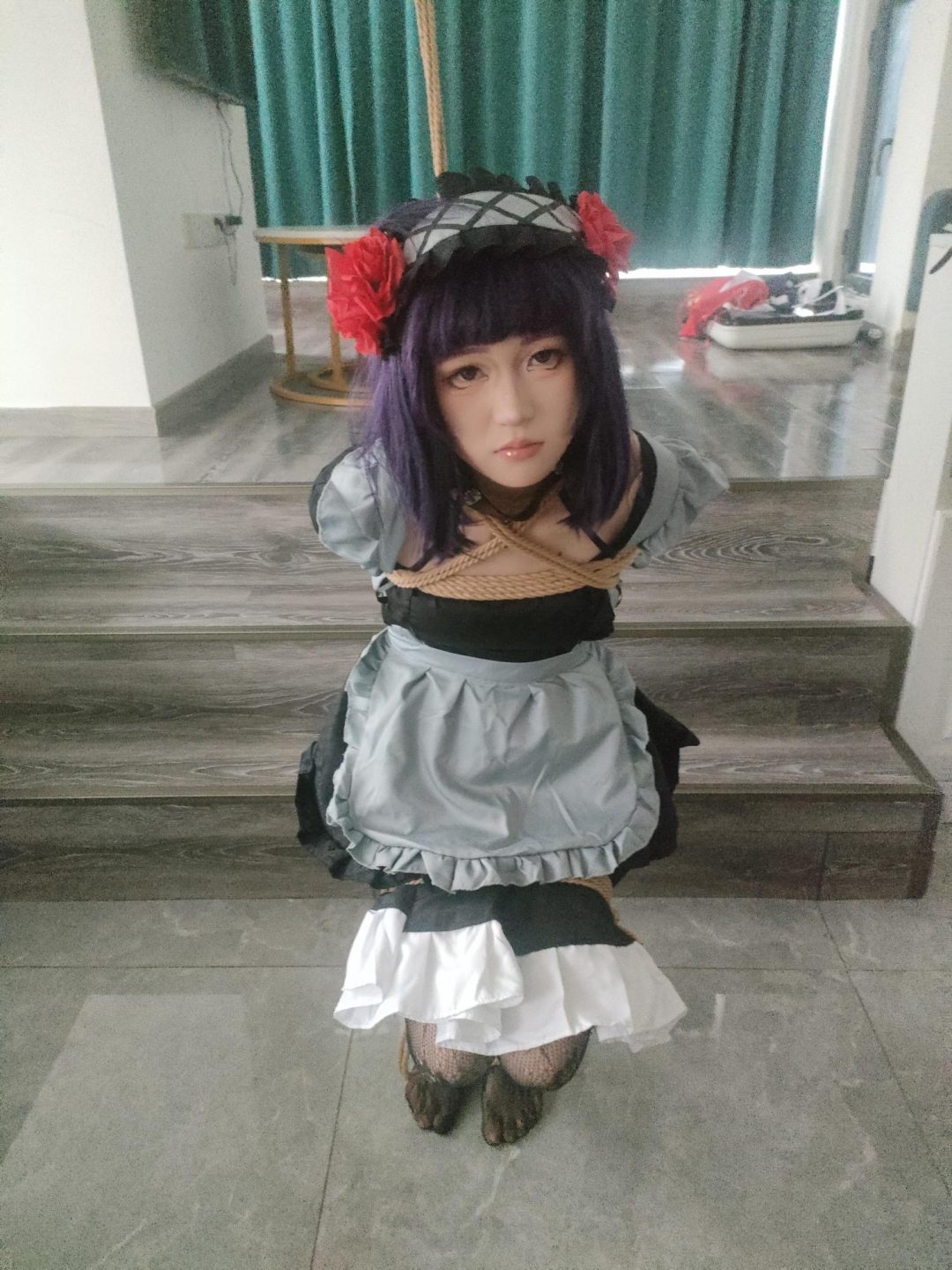 《黑江雫cos女仆调教记》-高抬腿极限紧缚+M羞耻开腿+黑丝袜tk挠脚心+项圈狗链+家具捆绑一体化放置放倒+趴床抽打+解开过程+吊缚吊哭等等-10 《黑江雫cos女仆调教记》-高抬腿极限紧缚+M羞耻开腿+黑丝袜tk挠脚心+项圈狗链+家具捆绑一体化放置放倒+趴床抽打+解开过程+吊缚吊哭等等-10