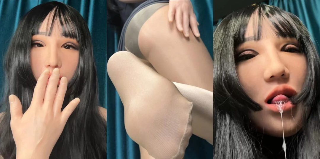 曦曦Stacey之丝袜美足口水滴落流露撩人欲望❤戴着硅胶手套真人面具日系风性感少女的挑逗-1