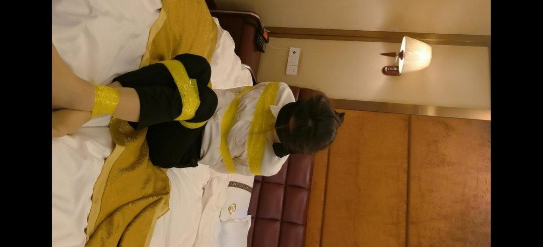 琳斓肉丝秘书装胶带挣扎-3