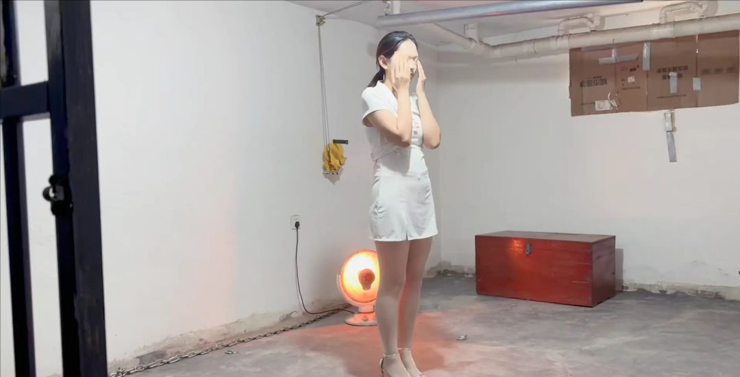 安沐 单腿吊 开档白丝 捆绑-6