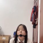 模特果果JK鼻夹口球口水玩弄。只能靠口球洞呼吸