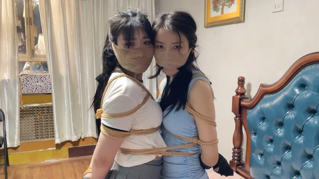 柳洋、吴晗主演DID剧情片《姐妹惊魂》（下）被捆绑囚禁的丝袜姐妹被迫摩擦并遭受毒刑折磨！-1