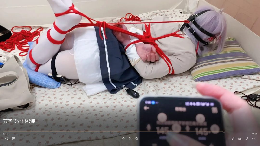 白丝艾莉cos自缚外出被发现，被装箱带回家捆绑调教QWQ-6