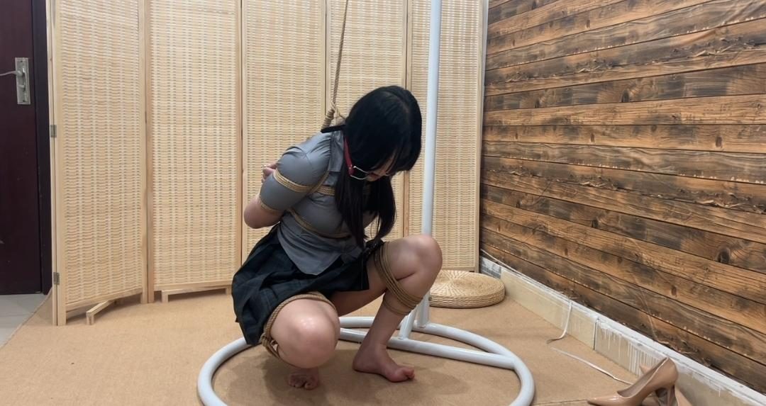 小苏处女座定拍分腿跪姿踮脚口枷口球流超多口水-2