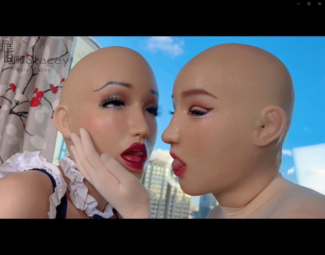 曦曦Stacey之双人真人面具Femalemask闺蜜完整版佩戴欲梦Mask过程以及被曦曦捂嘴温柔抚摸调教-8