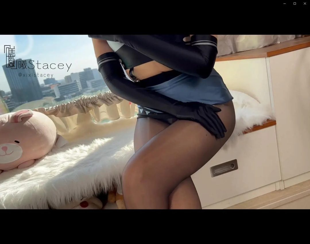 曦曦Stacey之欲桃面具Femalemask无法拒绝的性感 超薄黑丝美腿短裙光泽长手套女搜查官-4