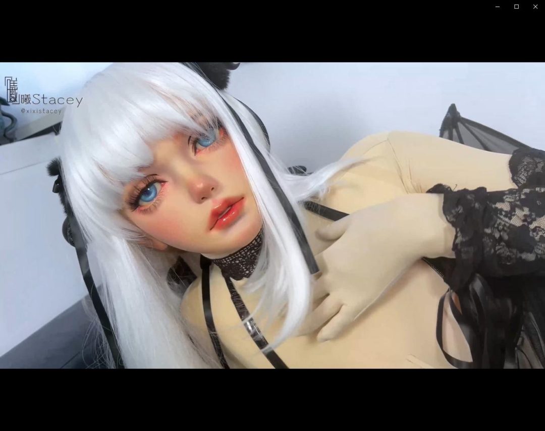 小恶魔kig变身❤曦曦Stacey00后小闺蜜的初次变娃戴kigurumi头壳青涩体验-5