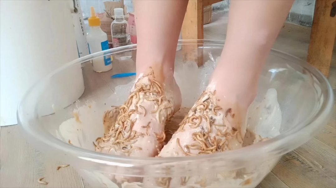 【小柠】沙拉酱、花生酱、粘液抹脚，面包虫挠脚-3