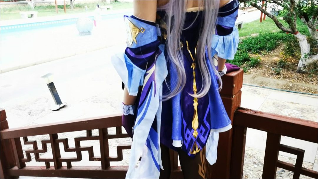 刻晴受虐记，cos服，原神剧情，木马，口球，X架，后高手，户外公园-4