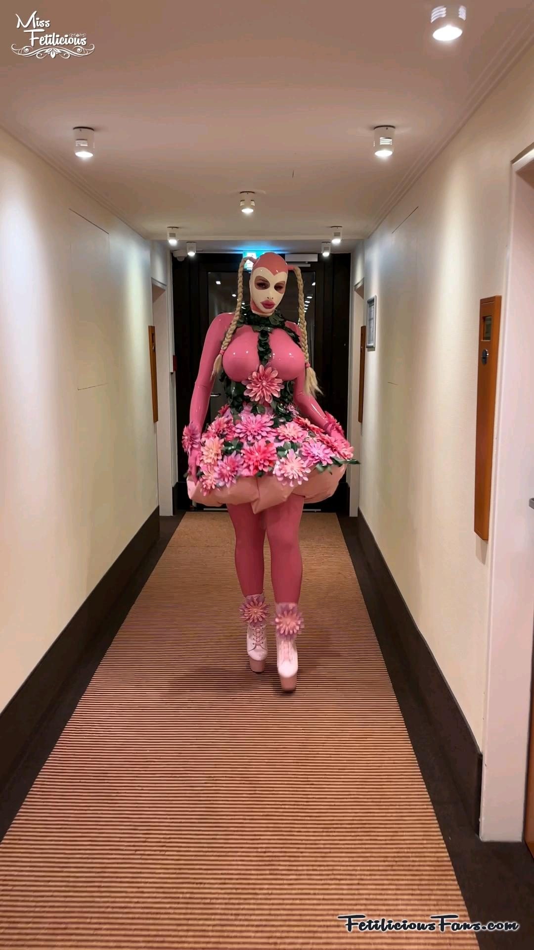 Pink flower girl-3