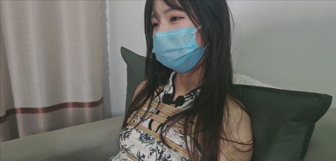 《GD绳束》模特桃桃 旗袍 真空 滴蜡 双重刺激 最后累的 不想说话了-4