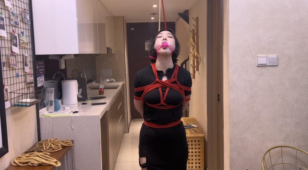 紧缚站立口球堵嘴-6