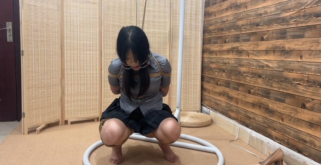 小苏处女座定拍分腿跪姿踮脚口枷口球流超多口水-3