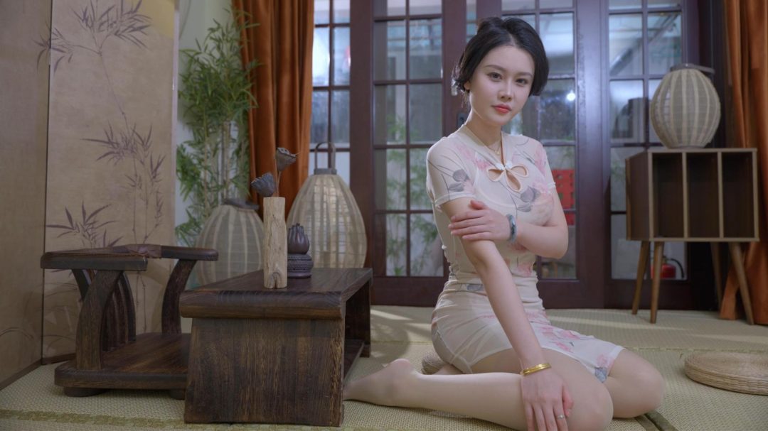 竹子旗袍短裙+油亮肉丝-7