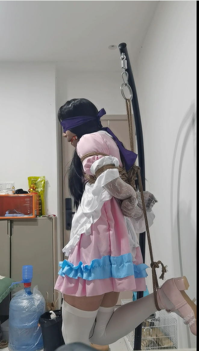 粉红小女仆的吊缚电击惩罚-1