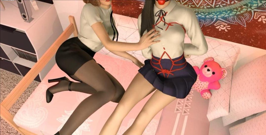 【自缚被家教老师发现后】百合向，看着绳艺片，云溪拿出绳子给自己绑了起来，老师突然进门后......肉丝马丁靴，超大口球，黑丝OL-1