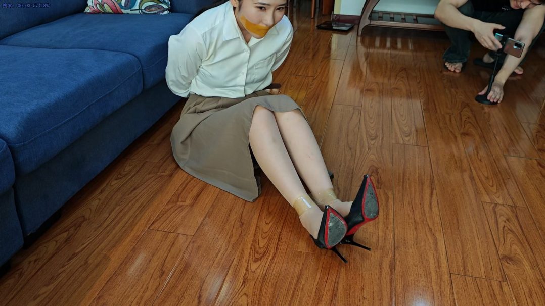 【墨色】迟迟长裙高跟鞋透明胶带捆绑-2