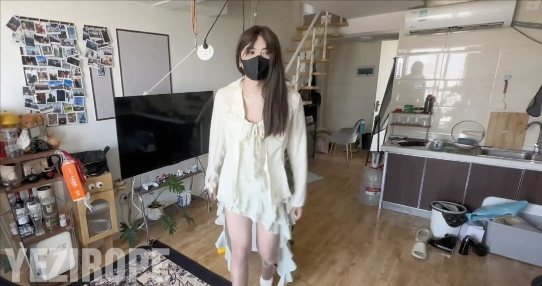 野子自缚小课堂第二集｜12cm高跟白裙后直臂高手吊缚，痛得不能动弹-2