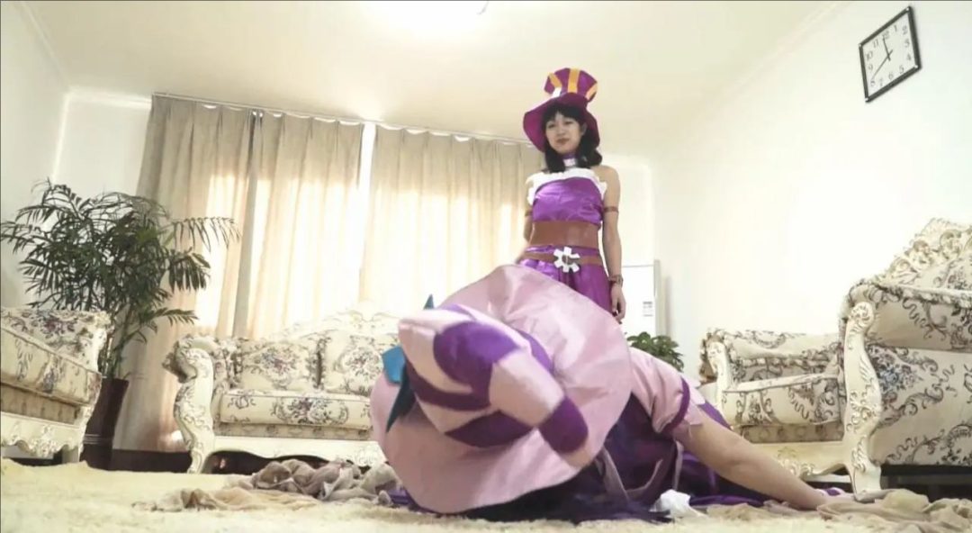 Cosplay[凯特琳与糖果女巫的对决 - 上] 女女、美腿、堵嘴、调教、、白丝、Cosplay-3