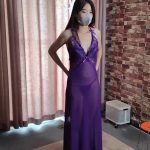 杨蕊 紫纱裙 凳子上的驷马