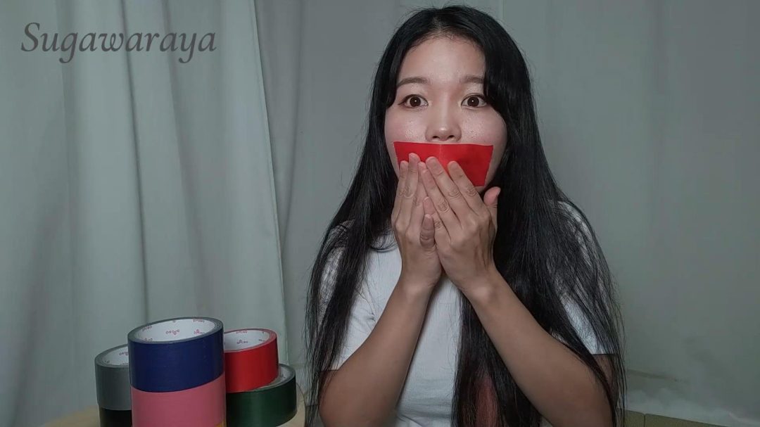 多种彩色胶带堵嘴！布条塞嘴，口水流出特写，爱好者狂喜！-4