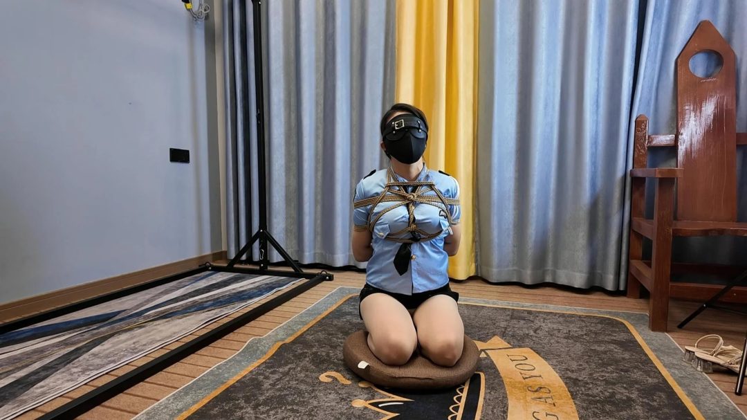 客户体验之二上 后手观音捆绑 空姐服 狗奴-5