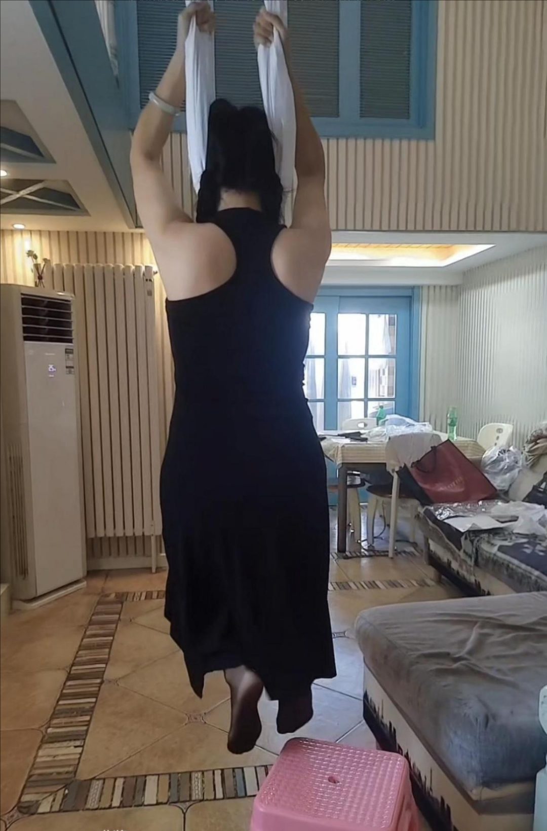 喵酱原创～喵酱姐妹无保护措施吊吊+捆绑+敷贴+控制+手捂-5