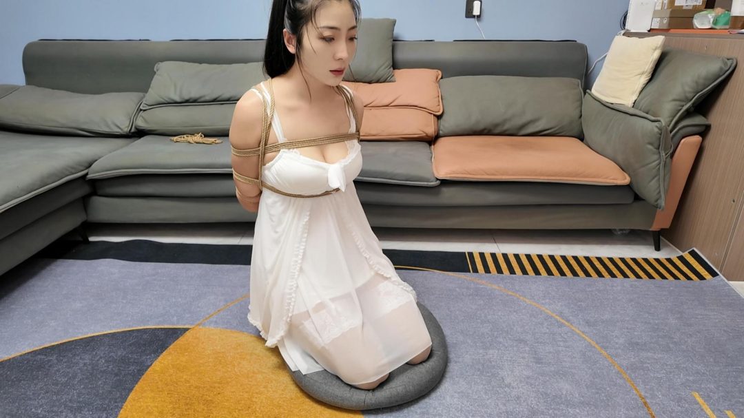 佳佳白丝睡裙后手观音-6