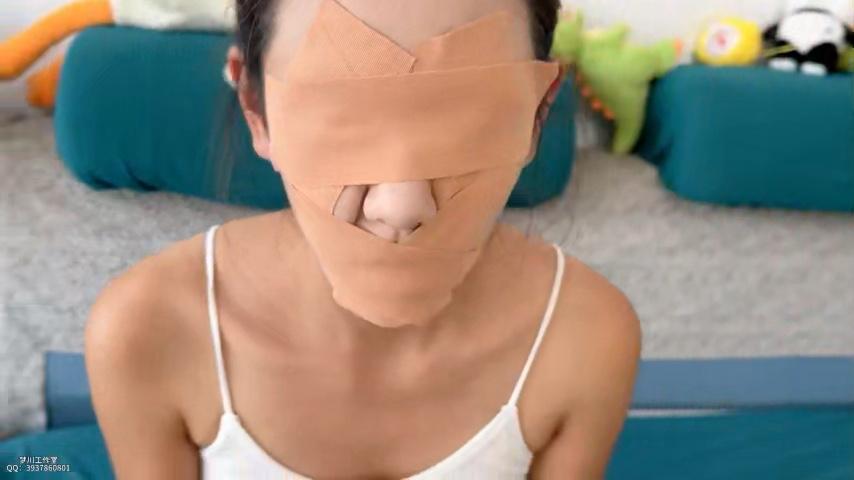 （梦川工作室）美女模特体验各种胶带捆绑-4