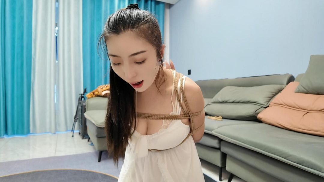 佳佳白丝睡裙后手观音-9