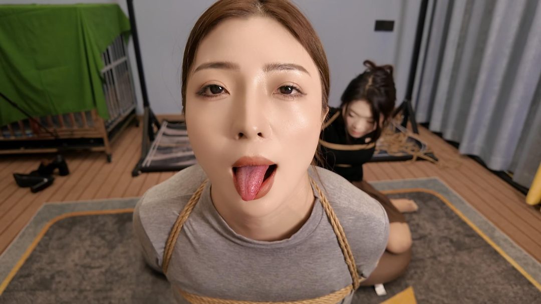 紧缚小夏与佳佳 后手观音 直臂 鞭打 跪 调-4