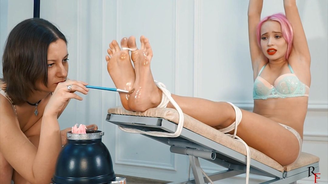 Rose and Alla foot torture with flames + bondage (compilation)-2