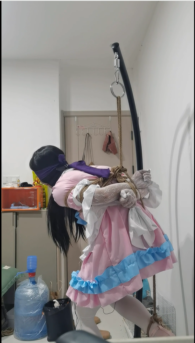粉红小女仆的吊缚电击惩罚-3
